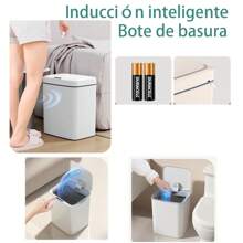 AMAZING VISION Bote de basura Inducción inteligente 15L Recargable - Blanco y Negro - Ver 3