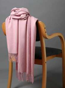 MilyModa Unisex Plain Scarf 150g With Fringes - Dusty Pink - View 2