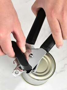 1 pieza Abrelatas multifunción, adecuado para personas mayores y con poca fuerza en las manos, abrelatas manual para uso doméstico, de cocina y restaurante, herramienta de cocina práctica - Negro - Ver 5