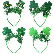 1pc St. Patrick's Day Clover Headband, Irish Festival Party Decoration Hair Accessory, Shamrock & Clover Ornament Headband, Carnival Party Supplies, Birthday Celebration