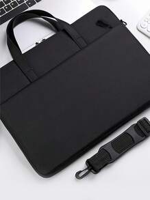 1pc Embroidery Customization Solid Color Simple And Lightweight Portable Laptop Bag, Portable Business Trip Waterproof Computer Protective Case, Zippered Office Computer Bag For Outdoors/Outings/Travel/Hiking/Stadium/Sports/Climbing, For Business/Commute/Work/Office, Travel