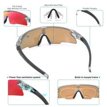 SCVCN 3lens Polarized Fishing Sports Glasses Cycling Glasses Men Women Fashion MTB Mountain Road Bike Eyewear Outdoor Sports Running Hiking Riding Camping Accessories - 48 - View 2