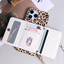 1 件多功能钱包式手机壳，带化妆镜、卡槽和挂绳，适用于 17 Air 16 16E 15 14 Plus 13 12 11 Pro Max、Pixel 10 9 Pro XL 6 7 8 6a 7a 8a 9a、Galaxy A03 A03S A06 A16 A25 A36 A56 A73 A04S A81 A12 A13 A14 A22 A23 A24 A32 A52 A71 4G A34 A42 A53，时尚纹理 PU 皮革设计 - 棕色 - 查看 6