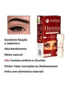 Eyebrow Henna Kit 3 1.5g Henna + 10ml Makiaj Fixer - Kit 3 N°7 Negro+Rubio+Rojo - Ver 8