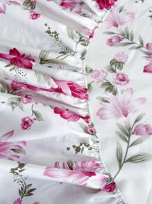 3 Pieces Set Reactive Printed Soft Fitted Sheet With 2 Pillow Covers