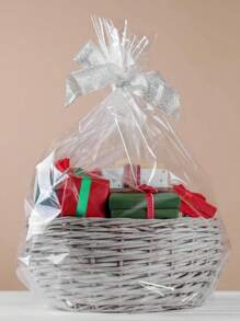 5pcs- Large Clear Cellophane Bags, Shrink Wrap Basket Bags, Extra Large Gift Baskets Wrap Bags, Clear Cellophane PVC Shrink Bags For Easter Mother's Day Graduation Season Gift Supplies, Shrink Wrap Plastic Bag Transparent Gift Bag, Suitable For Basket, Wedding, Bride, Gifts Packaging - Clear - View 7