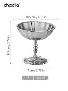 choxila 1件套甜点盘、蔬菜碗、不锈钢冰淇淋杯、托盘、下午茶布丁甜点杯、可爱餐盘、托盘、烛台，适合家庭聚会、婚宴和斋月活动。 - 甜點杯 - 查看 18