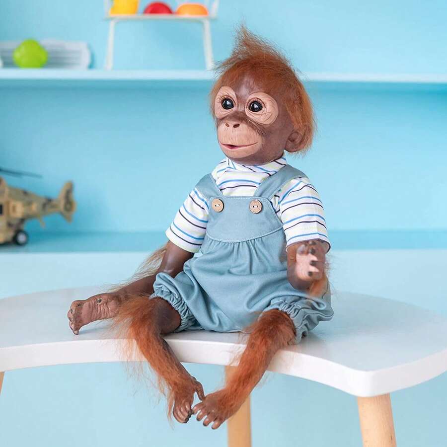 20 Inch Soft And Authentic Vinyl Monkey Doll Companion Toy - Mix - View 1