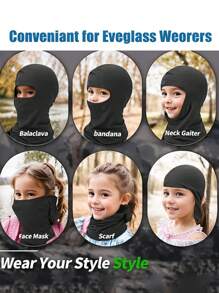 1/2 piezas Pasamontañas para niños y niñas, máscara facial completa transpirable, gorra de protección completa, cuello a prueba de viento y polvo, máscaras faciales para ciclismo