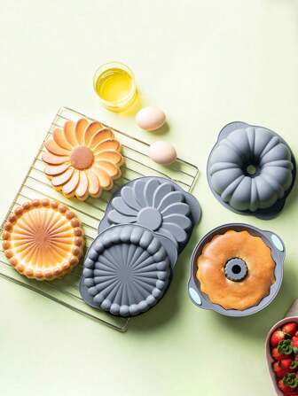 1pc High Temperature Silicone Baking Mold, For Fruit Cream Cake, Cheese Seafood Pizza, Delicious Toast Etc, Suitable For Baking Mousse Cakes