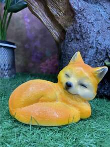 1 件创意狐狸树脂雕像装饰，酷炫阴影人物雕塑，无需电力，适合家居装饰和鱼缸微景观