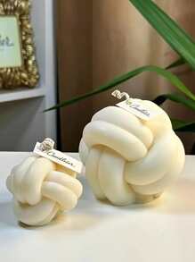 Molde de vela e gesso de malha com nós DIY - Ferramenta de artesanato de silicone para designs esféricos exclusivos, perfeita para velas de aromaterapia e projetos decorativos, suprimentos para fabricação de velas - Branco - Ver 1