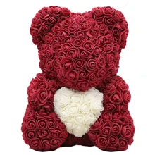 50 piezas de flores de espuma decorativas falsas surtidas de rosas, osos de peluche, unicornios y corazones de 3.5cm, materiales DIY