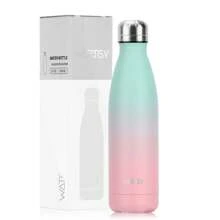 watersy 1 pièce Bouteille d'eau en acier inoxydable WATERSY, flacon isotherme de 17 oz/500 ml, bouteille d'eau en métal bleu gardant les boissons froides et chaudes, gourde de voyage pour l'école, la salle de sport, les déplacements et les sports