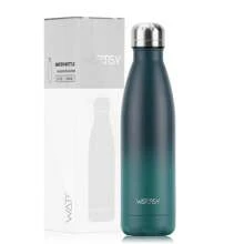 watersy 1 pièce Bouteille d'eau en acier inoxydable WATERSY, flacon isotherme de 17 oz/500 ml, bouteille d'eau en métal bleu gardant les boissons froides et chaudes, gourde de voyage pour l'école, la salle de sport, les déplacements et les sports