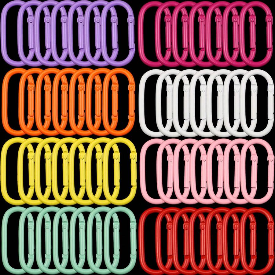 10 piezas Mosquetón de aleación de zinc de colores - Clips de resorte para llaves, bolsas, botellas de agua y mochilas