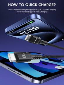 100W USB-C 转 USB-C 快充线，5A PD USB Type-C 快充线，兼容 16/15/15 Pro/15 Pro Max/Pro/Air/Pro/Mini/6、S23/S22、Z-Flip、Pixel（黑色）。也兼容 16、16 Pro Max、15、15 Plus、15 Pro、15 Pro Max 及其他设备。Type-C 铝合金材质，纳米纤维接口。 - 黑色 - 查看 7