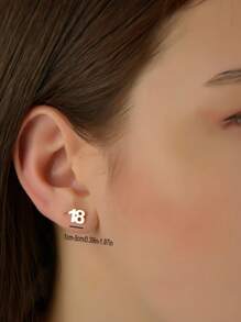 Personalized Numeric Earrings, Vintage Boho Style, Customized Stainless Steel Lucky Number Everyday & Gift Jewelry, Without Coating, Hypoallergenic Earring Posts, Suitable For Thanksgiving & All Seasons - Unique Gift For Her - Multicolor - View 4