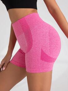 3pcs/Pack Women Seamless High Waist Shorts, Peach Hip, Moisture-Wicking, Absorbent, Versatile For Daily Wear And Workout - Multicolor - View 5