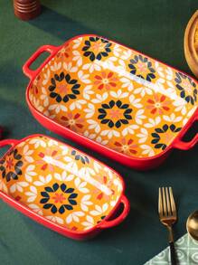1/2 Bát đựng súp phong cách Bohemian bằng gốm sứ vẽ tay, bát đựng salad, đĩa đặc biệt, bát đựng mì, bát đựng bánh nướng, đồ dùng ăn uống cổ điển thích hợp cho gia đình, tiệc tùng, sử dụng tại nhà hàng, bữa tối gia đình, tiệc sinh nhật, tặng quà, khay nướng vui nhộn - Bát nướng Bohemian - Xem 10