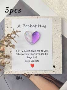 Positive Energy, Emotional Encouragement, Pocket Hug Ombre Heart Design Cards, Home Decor Gifts Suitable For Birthday, Wedding, Valentine's Day Party Gifts For Friends, Family, Couples