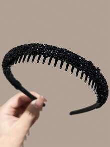 3 pezzi Fasce per capelli da donna con cristalli strass schiacciati, antiscivolo, accessori per capelli multiuso con decorazione in strass, adatti per la pulizia del viso e l'uso quotidiano, tiara, fascia per capelli, fascia, cerchietto per capelli, accessori per capelli a zig zag
