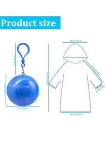 10/6/3/1pc Portable Raincoat Ball, Disposable Thickened Raincoat With Ball-Shaped Storage Box, Suitable For Hiking & Camping; Can Hang On Backpack; Random Color Camping Stuff(10/6/4/3/2/1pc) - Multicolor - View 3