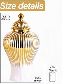 1 pieza Jarrón cerámico moderno blanco y dorado, jarrones decorativos altos y pequeños para sala de estar, centro de mesa, decoración del hogar, regalo, elegantes jarrones de piso y de mesa para boda, Navidad, Acción de Gracias, decoración de habitación del Día de San Valentín