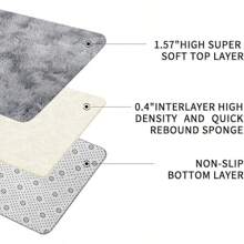 Rugs Living Room 275x370cm, Grey Rug Area Rugs For Bedroom, Washable Anti Slip Extra Large Shaggy Soft Rug Fluffy Modern Floor Carpets Mat Beside Rugs For Living Room - Tie-dye Light Grey - View 3
