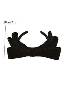 1 pieza Diadema elegante de terciopelo negro retro de varias capas con gran lazo para mujer, pasador de pelo, diadema para lavar la cara, accesorio para la cabeza de primavera/verano