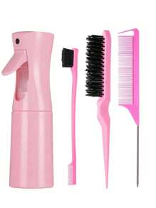 10 قطع مجموعة تصفيف الشعر: زجاجة رذاذ شعر سعة 200 مل، طقم 3 أمشاط، 6 مشابك شعر على شكل تمساح، مناسبة للاستخدام المنزلي/صالون، إكسسوارات الشعر - متعدد الألوان - مشاهدة 16