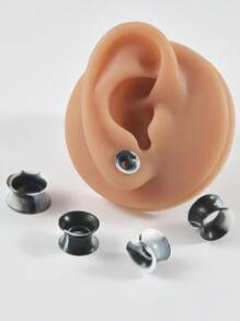 Pair Skin Thin Soft Flexible Ear Tunnels Double Flare Ear Plugs Flesh Tunnel Ear Gauge Expander Stretcher Earlets Earrings - As Shown - View 32