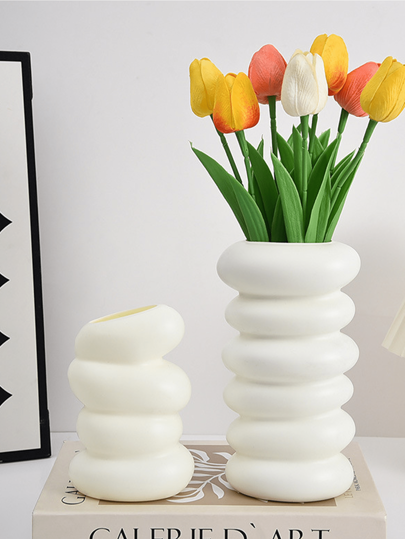 1pc Plastic Spiral Flower Vase, Creative Bloemen Container Room, Garden, Living Foyer, Bedroom Home Room Glass Vase