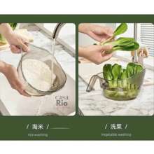 Ergonomic Rice And Vegetable Colander Multipurpose Plastic Drain Basket For Food Washing - Trong sáng - Xem 5