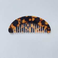 1pc Customizable Vintage Marble Print Geometric Acetate Pocket Comb, Portable Mini Wide-Tooth Hair Brush - Multicolor - View 3