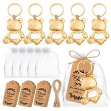 5 Set Apribottiglie a forma di orsetto, ciondoli portachiavi, omaggi per ospiti, apribottiglie a forma di orsetto, souvenir per feste di matrimonio con genere rivelato, regali