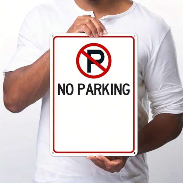1pc Classic Metal No Parking Sign - Personalized, Waterproof Metal Wall Decor, Suitable For Driveways And Private Properties - Versatile Holiday Use, No Power Required