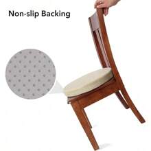 Round Chair Seat Cushion Pad 16 Inch For Circle Stool Chairs Non Slip Decorative Foam Cushion Pillow, 1 Piece, 16 X 16 Inches, White Beige - 米色 - 查看 4