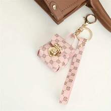 1pc Mini Leather Coin Purse With Clasp Pendant, Portable Keychain, Earphone Storage Bag, Random Printed PU Material, No Need To Wash, Keychain, Daily Bag Accessory/Decoration - Multicolor - View 7
