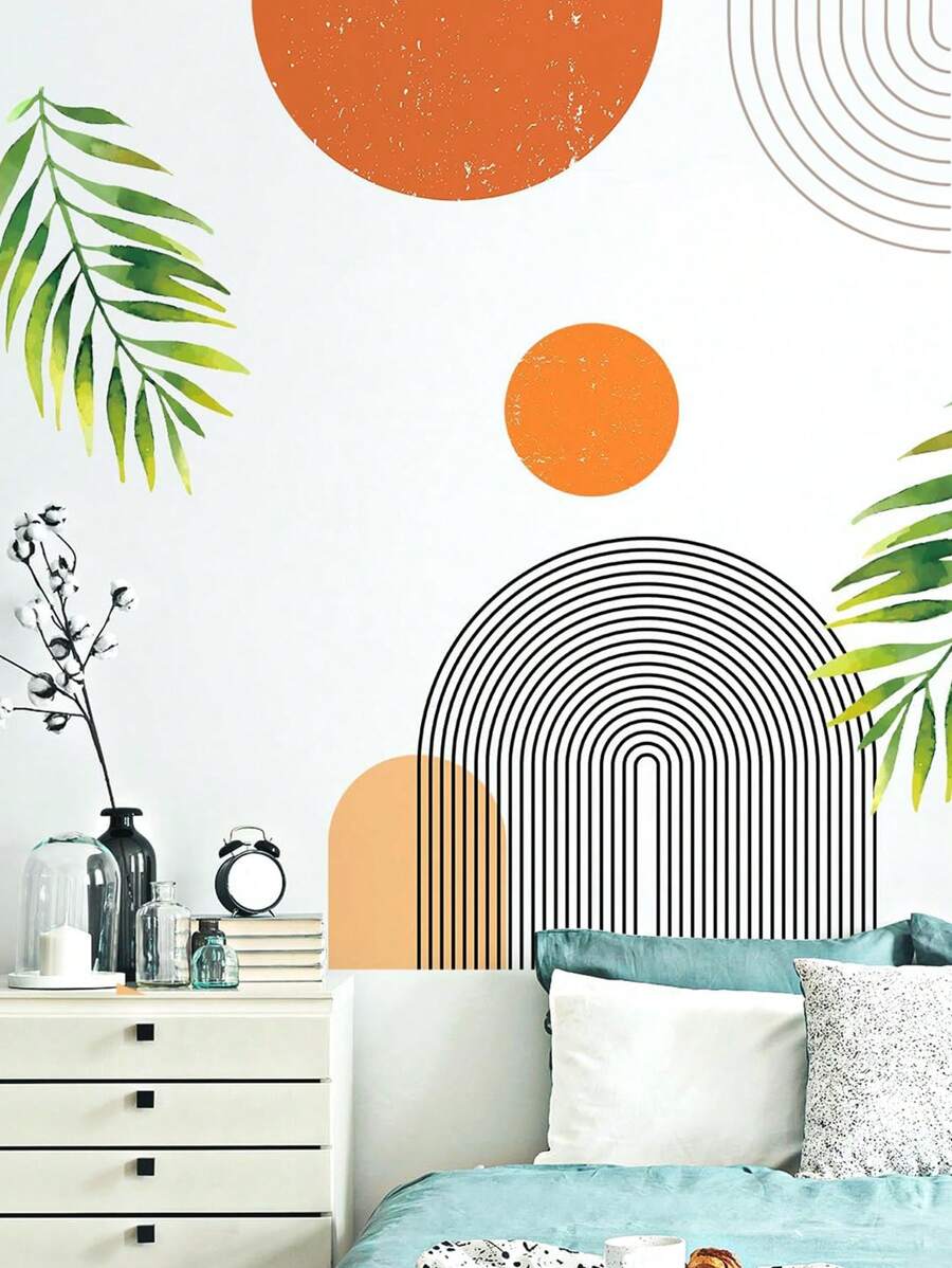 3pcs Boho Style Patterned Fabric Wall Stickers, Scenic, Rainbow Cartoon, Decorative Living Room Entrance Bedroom Self-Adhesive Wallpapers, Removable Gifts Birthday Graduation Room Decor Home Decor Wall Decor Bathroom Decor Bedroom Decor Room Decoration Stuff Living Room Decor House Decor Home Decor Living Room Wall Art Wall Paper Personalised Stickers