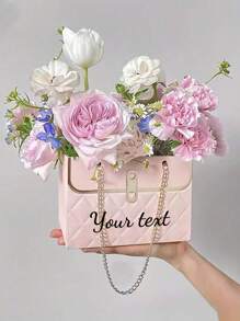 Customized Flower Paper Boxes, Flower Shop Packaging Boxes With Metal Chains, Flower Packaging, Bouquet Storage Barrels, Rectangular Packaging Boxes, Flower Shop Bags, Handbags, Bouquet Packaging Baskets, Wedding Party Gift Bags, Back To School, Holiday Gifts, Gifts For Mom - Multicolor - View 7