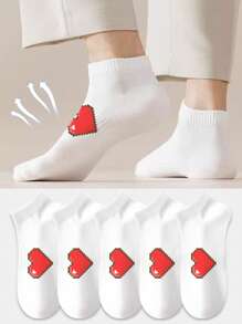1/3/5 Pairs Of Women's Invisible Socks,Short Socks,White Socks,Women Socks,Cute Socks,Girls Socks, Black Socks,Cartoon Details, Guide Rail Breathable Hole Design, Moisture Wicking, Soft And Smooth, Suitable For Various Holidays, Sports, Leisure, Business And Other Daily Wear, Can Be Worn All Year Round, Color Combinations Are Random.