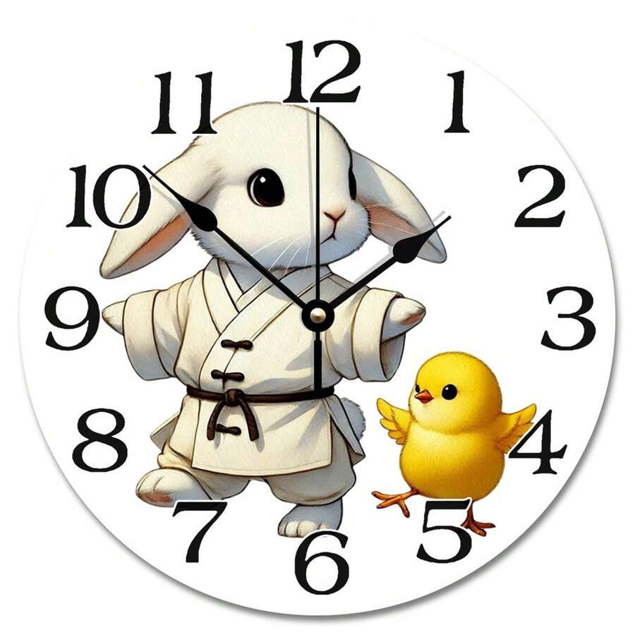 Happy Easter, Personalized Wall Clock, Modern Art Wall Decor, Bedroom Decor, Christmas Gifts For Mom - Mixed Colors - View 1