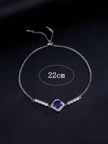 1pc Fashionable & Luxury 925 Sterling Silver Cubic Zirconia Women Bracelet, Suitable For Daily Wear, Party, Wedding, Anniversary - Elegant Jewelry Gift For Women