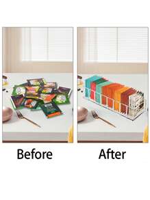 1 pièce Organisateur transparent pour sachets de thé, boîte de rangement divisée pour sachets de thé et de café de bureau, boîte à thé réutilisable en acrylique pour station de café, armoire, garde-manger, plan de travail, bureau, cuisine, boîte à cosmétiques. Retour à l'école