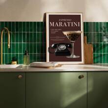 1/3 件奢华时尚杂志封面墙面艺术画豹纹帆布画浓咖啡马提尼海报少女美学装饰卧室、客厅或宿舍墙壁装饰礼物无框 - 彩色 - 查看 6