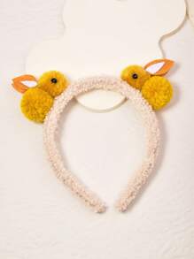 1pc Plush Teddy Bear Rabbit Ears Headband, Suitable For Daily Look, Easter Party, Holiday Gift, Valentine's Day Outfit, Back To School & Graduation Decoration