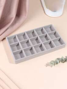 Luxury Soft Gray Velvet Jewelry Tray, Suitable For Rings, Earrings And Necklaces - Made Of Nylon, Elegant Tabletop Storage Display With Compartments For Earrings, Hoops And Gems, Jewelry Storage Organization Back To School