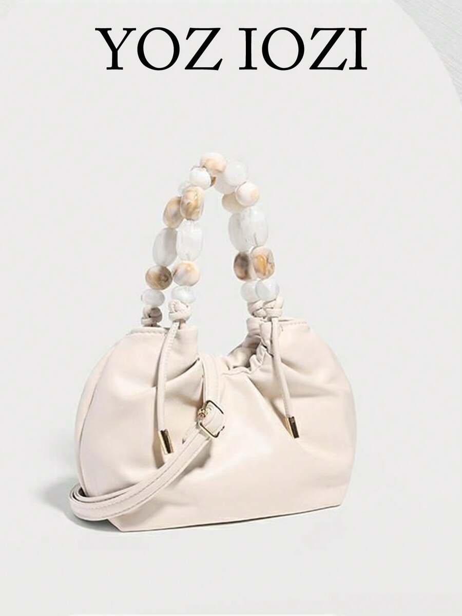 2025 新款女士白色波士顿立方体手提包，休闲时尚手提单肩斜挎包