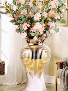 2025 独家设计师陶瓷双人套装 - 流畅线条金色装饰套装，采用手工金属釉，收藏版，适用于奢华壁炉架装饰和双重节日礼物（节日/圣诞节） - 全球仅 300 件，生日毕业礼物